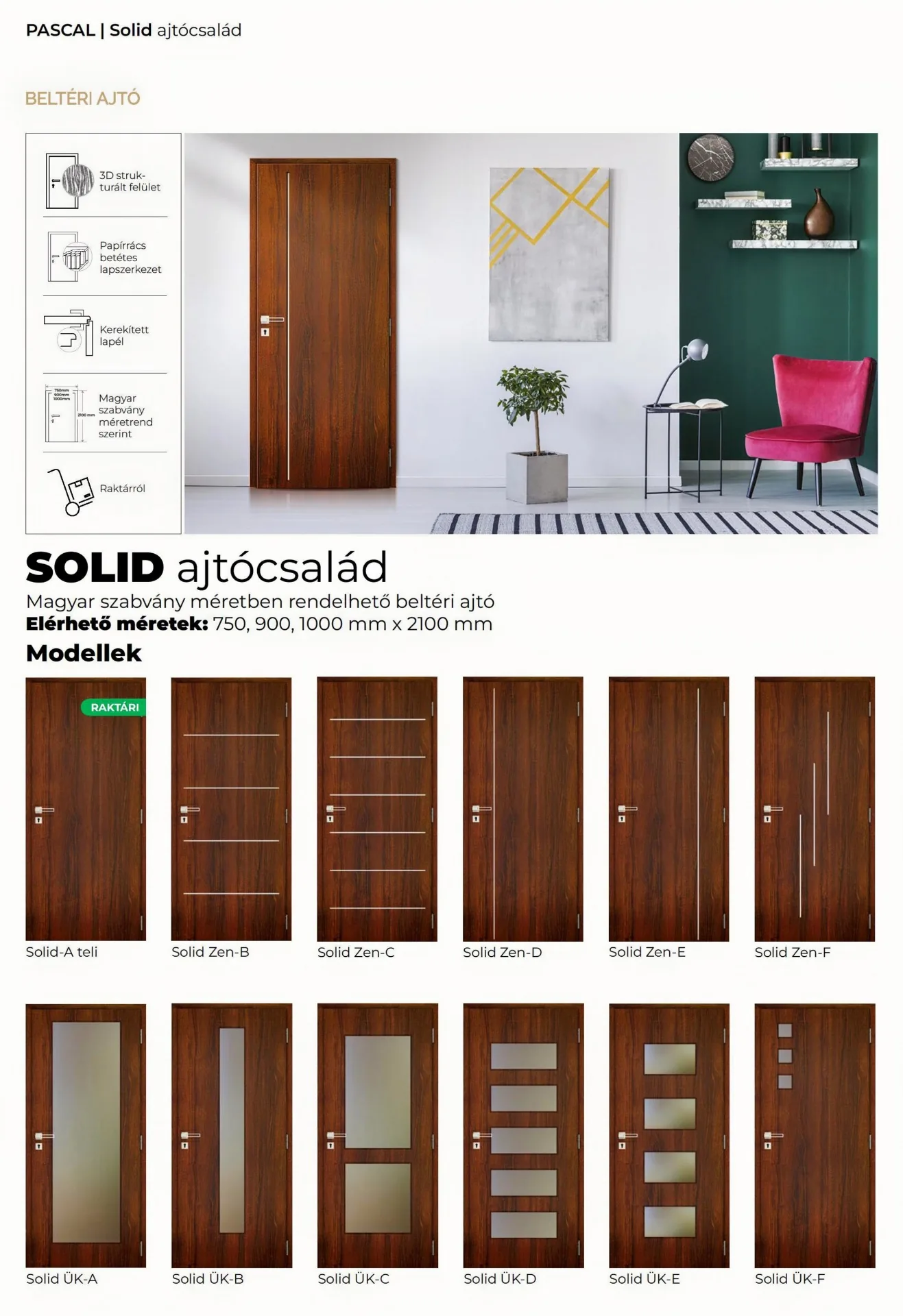Pascal Solid beltéri ajtó árlista — 1. oldal