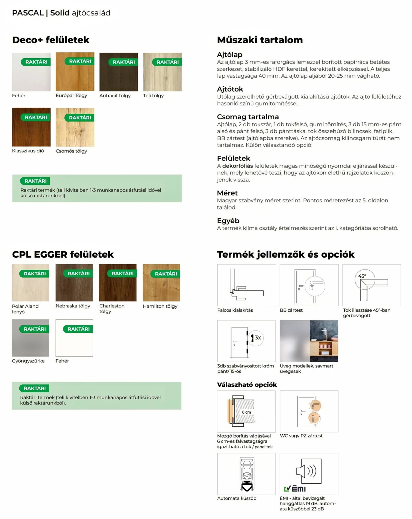 Pascal Solid beltéri ajtó árlista — 2. oldal